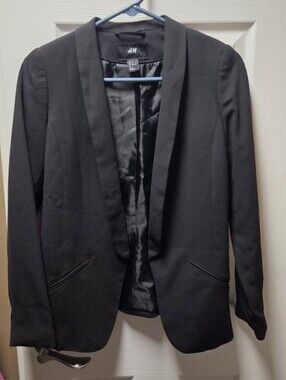 H&M Black Women's Shawl-Collar Blazer